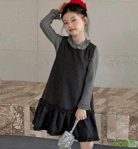 25HA3112.09 - SET VÁY TIỂU THƯ BLING BÉ GÁI SIZE ĐẠI