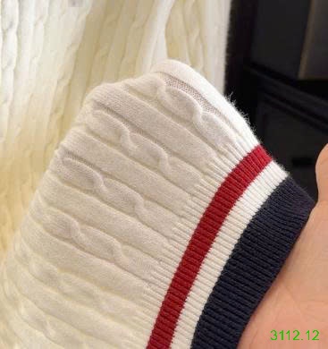 25HA3112.12 - ÁO LEN DỆT GÂN VIỀN SỌC ANNA