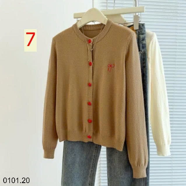 26HA0101.20 - ÁO CARDIGAN THÊU NƠ CÚC TIM CHO NỮ