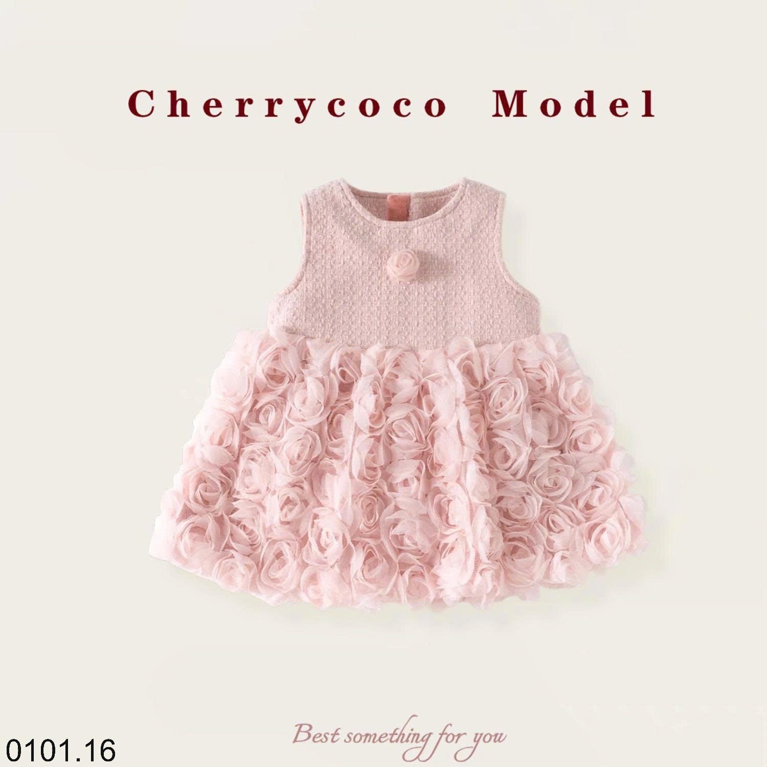 26HA0101.16 - SET VÁY ÁO 3 CHI TIẾT CHERRY COCO