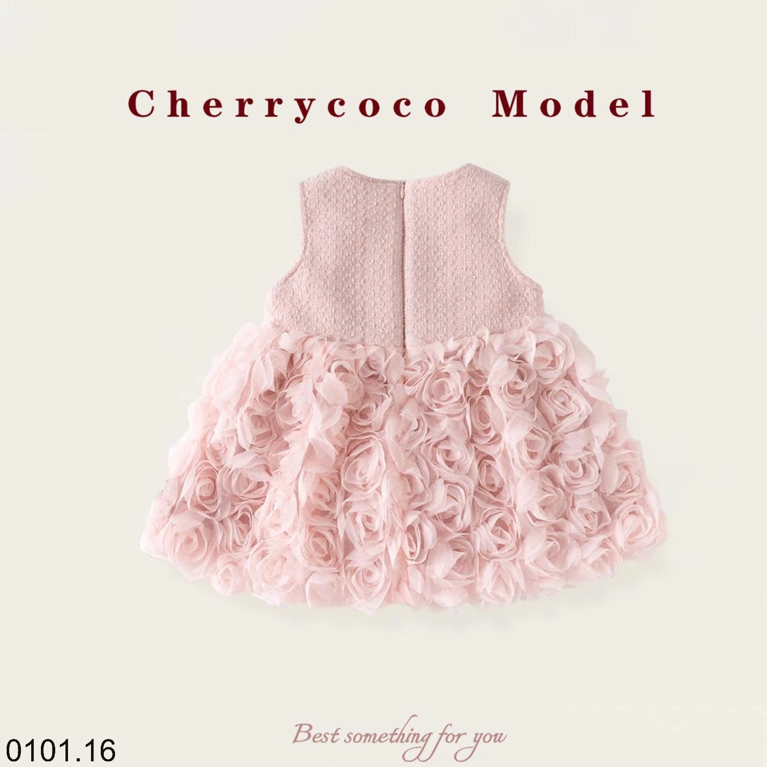 26HA0101.16 - SET VÁY ÁO 3 CHI TIẾT CHERRY COCO