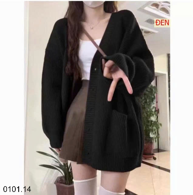 26HA0101.14 - ÁO KHOÁC LEN DÁNG RỘNG CHO NỮ