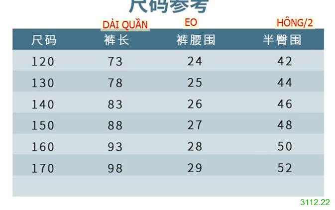 25HA3112.22 - QUẦN JEAN TÚI HỘP BÉ GÁI SIZE ĐẠI