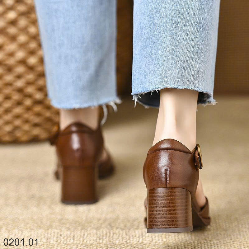 26HA0201.01 - GIÀY SANDAL GÓT VUÔNG CHO NỮ