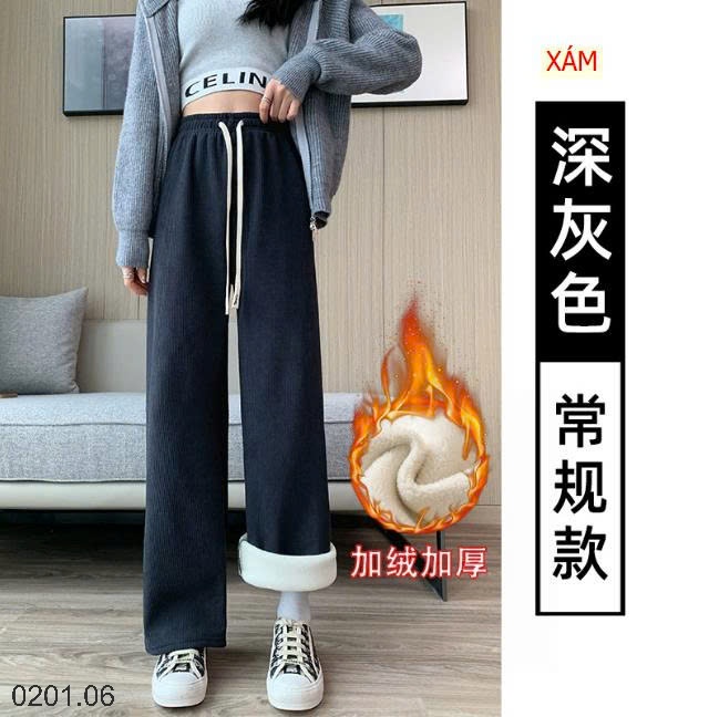 26HA0201.06 - QUẦN NHUNG TĂM ỐNG XUÔNG LÓT LÔNG CHO NỮ