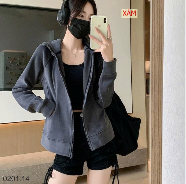 26HA0201.14 - ÁO KHOÁC LÔNG CỪU MŨ TRÙM ĐẦU