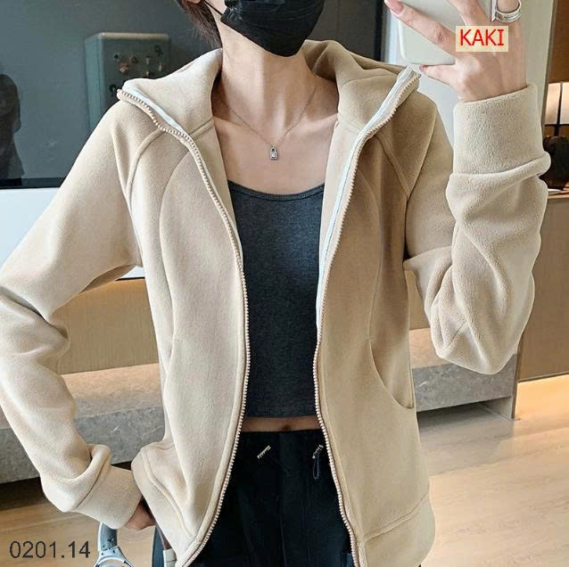 26HA0201.14 - ÁO KHOÁC LÔNG CỪU MŨ TRÙM ĐẦU