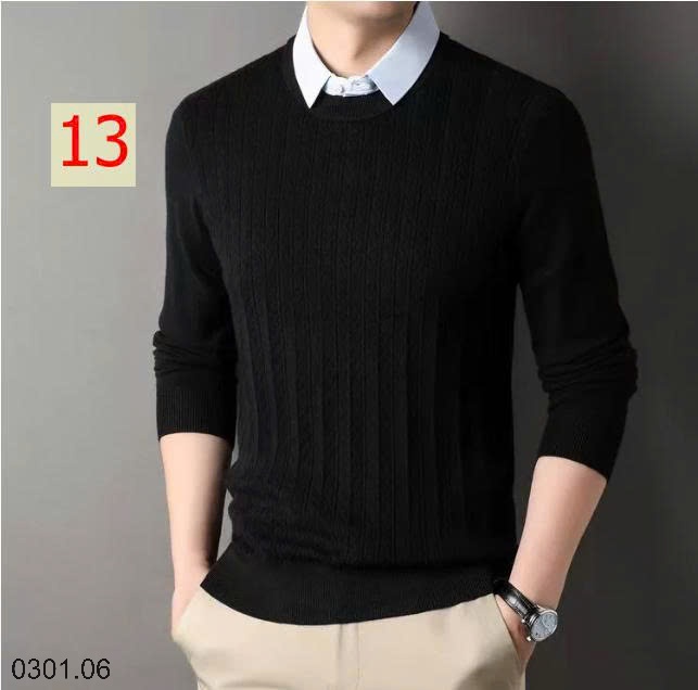 26HA0301.06 - ÁO LEN NAM GIẢ CỔ SƠ MI