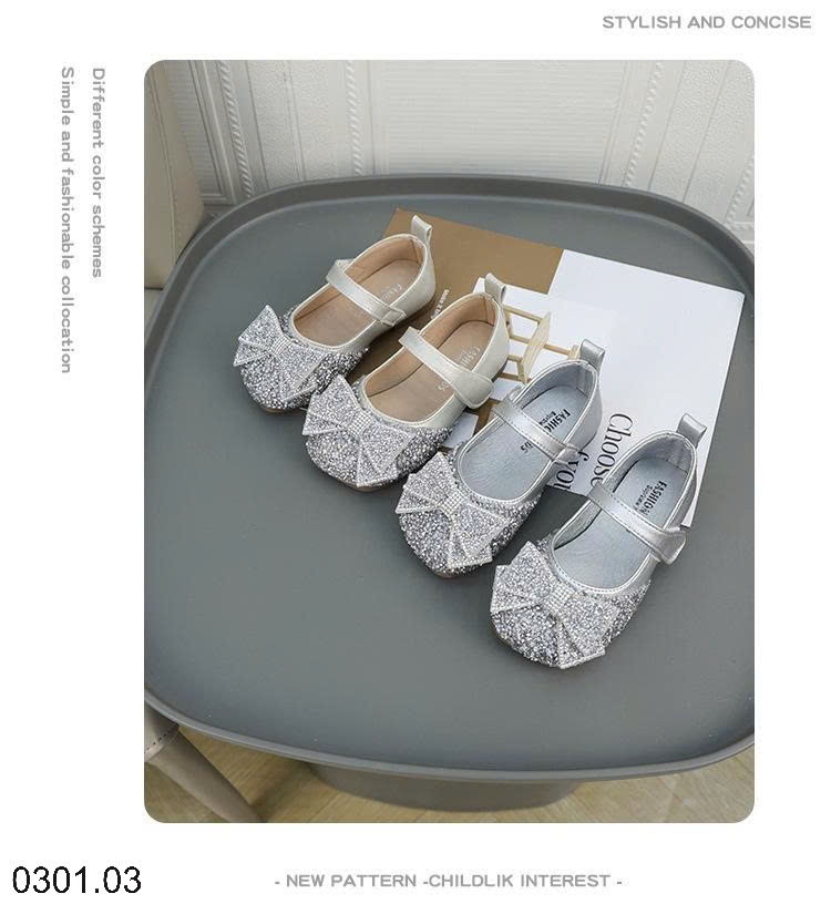 26HA0301.03 - QUAI HẬU CHO BÉ ĐÍNH NƠ BLING BLING