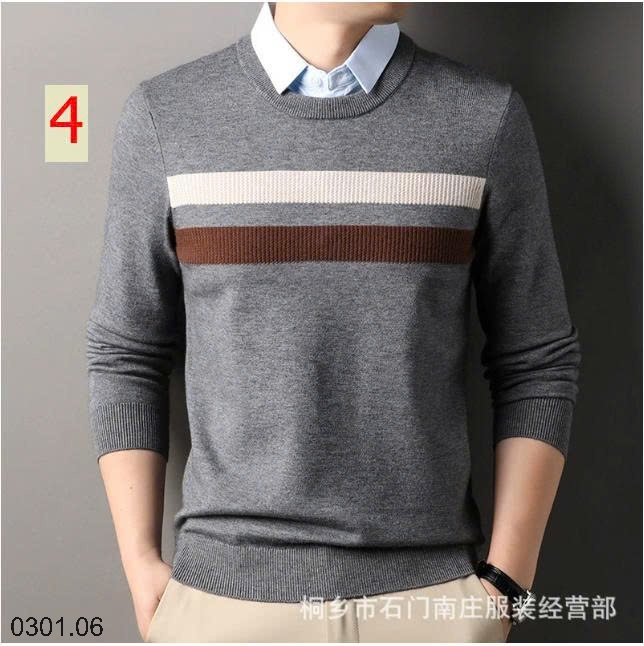 26HA0301.06 - ÁO LEN NAM GIẢ CỔ SƠ MI