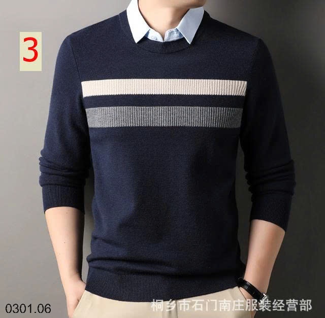 26HA0301.06 - ÁO LEN NAM GIẢ CỔ SƠ MI