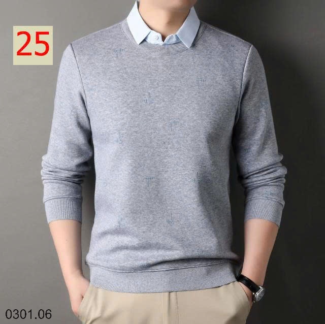 26HA0301.06 - ÁO LEN NAM GIẢ CỔ SƠ MI