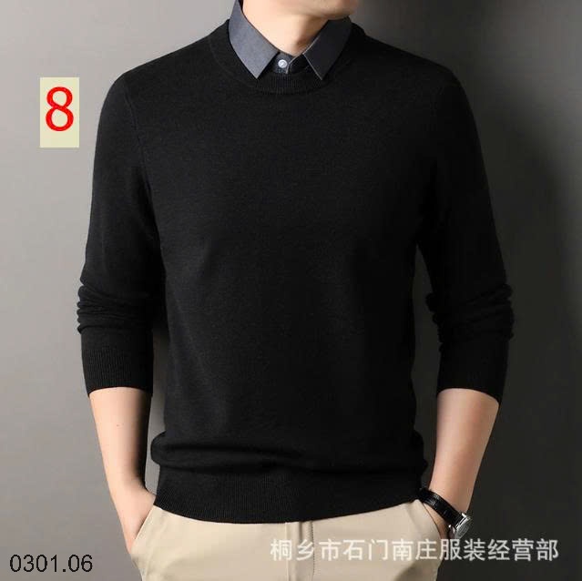 26HA0301.06 - ÁO LEN NAM GIẢ CỔ SƠ MI