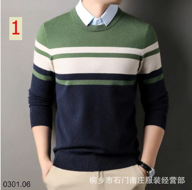 26HA0301.06 - ÁO LEN NAM GIẢ CỔ SƠ MI