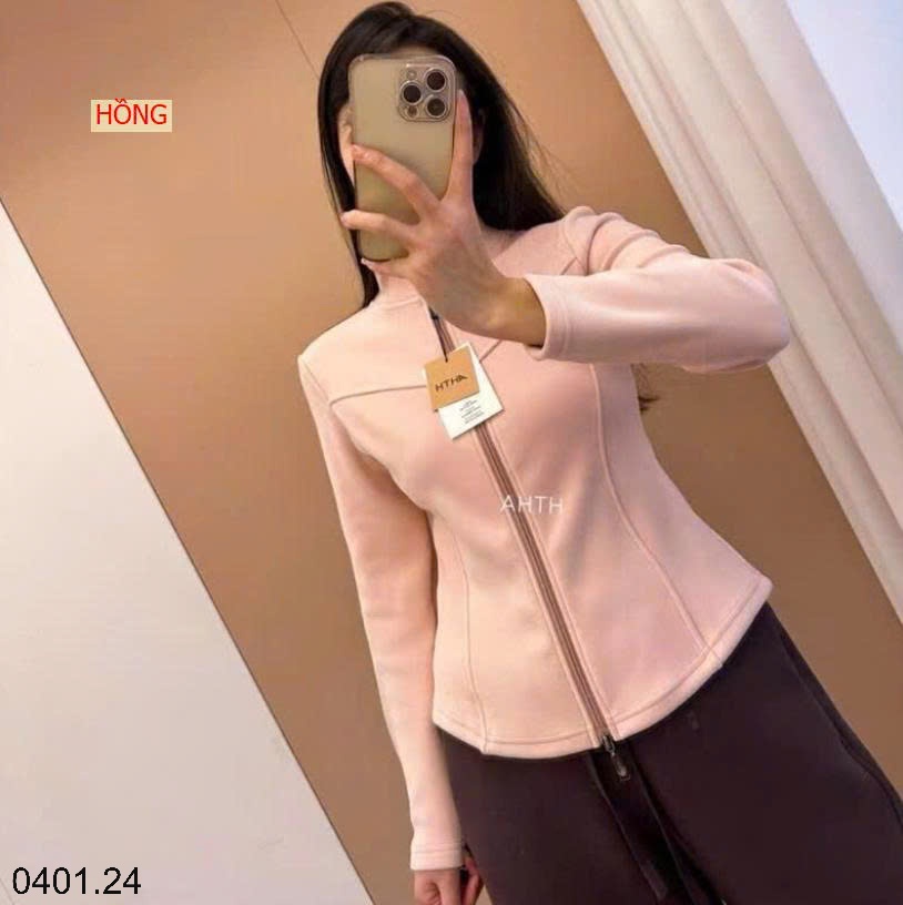 26HA0401.24 - ÁO KHOÁC NỈ THỂ THAO CHO NỮ