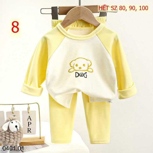 26HA0401.01 - SET 2 BỘ NỈ MẶC NHÀ CHO BÉ YÊU