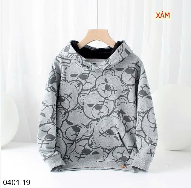 26HA0401.19 - ÁO HODDIE IN HÌNH GẤU SIZE ĐẠI AKL