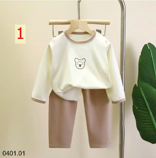 26HA0401.01 - SET 2 BỘ NỈ MẶC NHÀ CHO BÉ YÊU