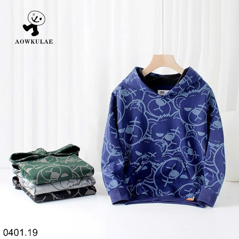26HA0401.19 - ÁO HODDIE IN HÌNH GẤU SIZE ĐẠI AKL