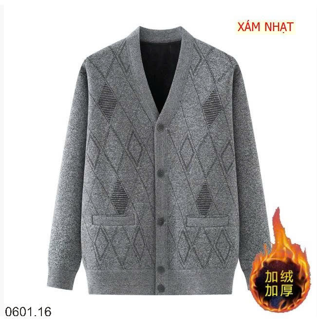 26HA0601.16 - ÁO CARDIGAN LÓT LÔNG TRUNG NIÊN TẶNG BỐ