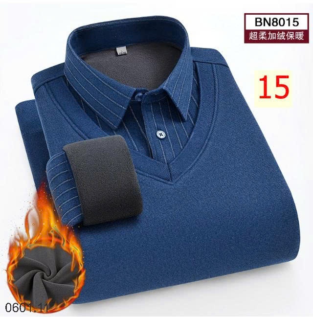 26HA0601.11 - ÁO LEN CỔ SƠ MI LÓT LÔNG QUẢNG CHÂU CHO NAM