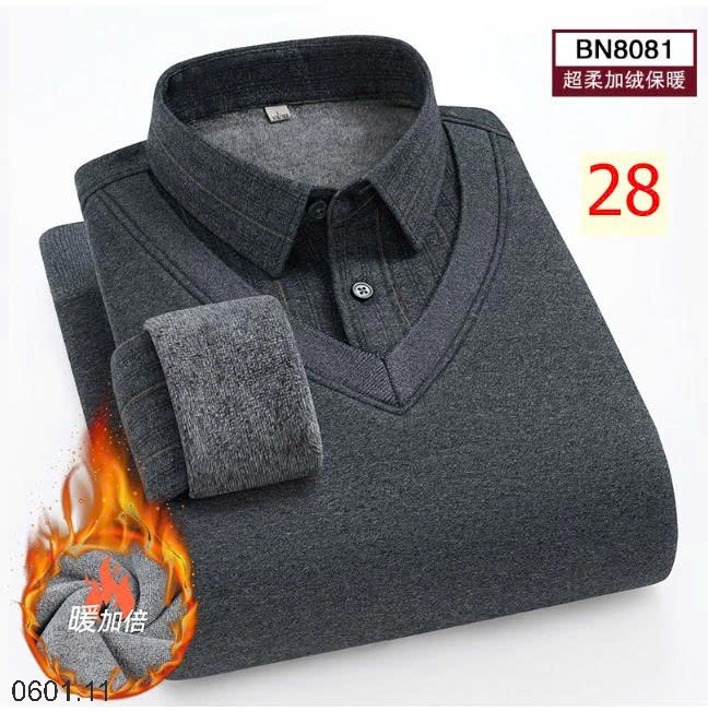 26HA0601.11 - ÁO LEN CỔ SƠ MI LÓT LÔNG QUẢNG CHÂU CHO NAM