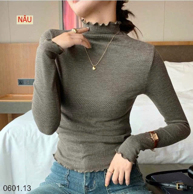 26HA0601.13 - ÁO THUN CỔ BÈO GIỮ NHIỆT CHO NỮ