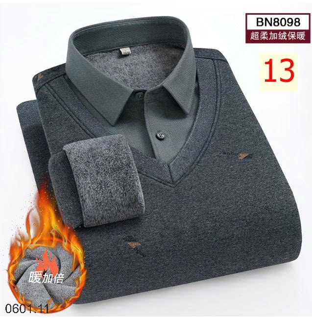 26HA0601.11 - ÁO LEN CỔ SƠ MI LÓT LÔNG QUẢNG CHÂU CHO NAM
