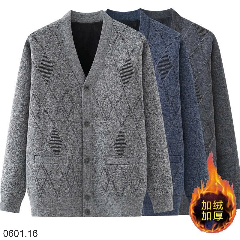 26HA0601.16 - ÁO CARDIGAN LÓT LÔNG TRUNG NIÊN TẶNG BỐ