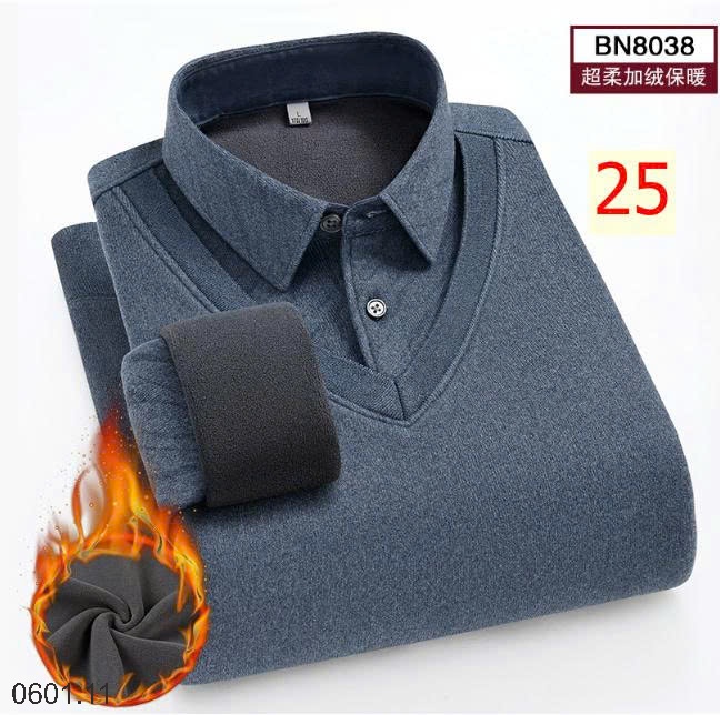 26HA0601.11 - ÁO LEN CỔ SƠ MI LÓT LÔNG QUẢNG CHÂU CHO NAM