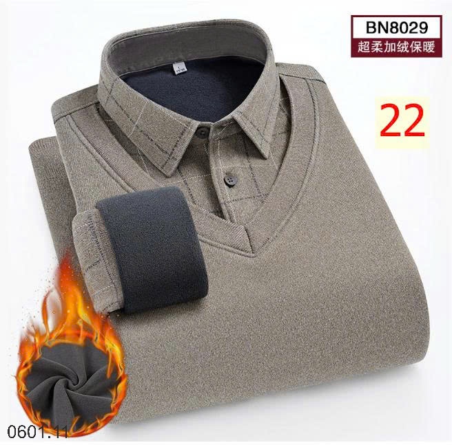 26HA0601.11 - ÁO LEN CỔ SƠ MI LÓT LÔNG QUẢNG CHÂU CHO NAM