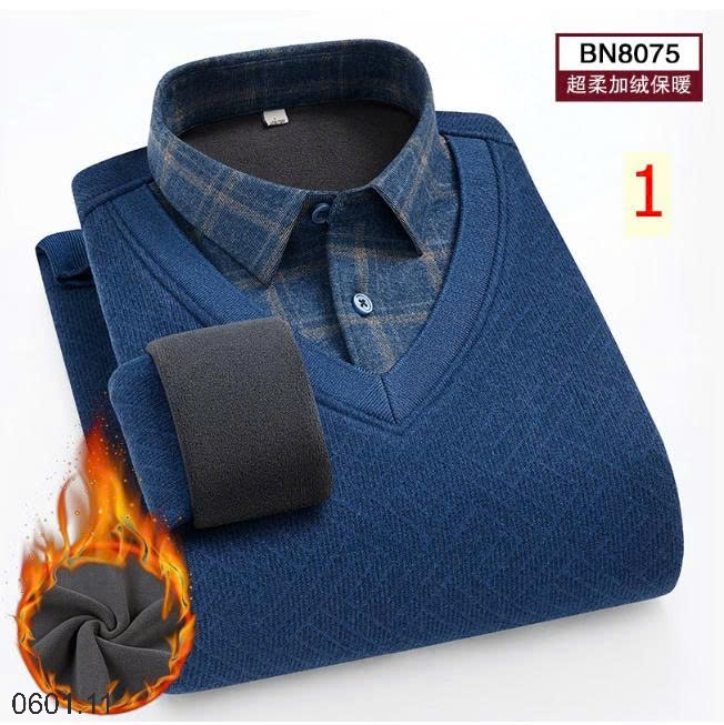 26HA0601.11 - ÁO LEN CỔ SƠ MI LÓT LÔNG QUẢNG CHÂU CHO NAM