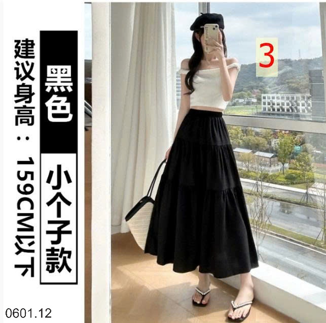 26HA0601.12 - VÁY MIDI XÒE BỒNG CHỮ A DÁNG DÀI