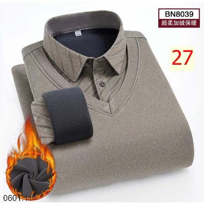 26HA0601.11 - ÁO LEN CỔ SƠ MI LÓT LÔNG QUẢNG CHÂU CHO NAM