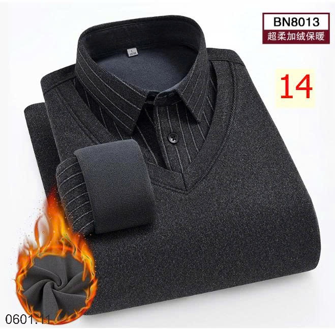 26HA0601.11 - ÁO LEN CỔ SƠ MI LÓT LÔNG QUẢNG CHÂU CHO NAM