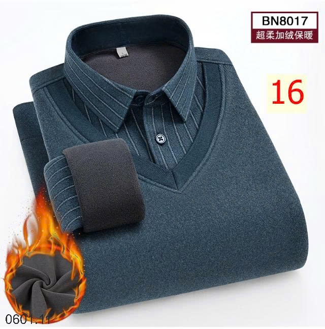 26HA0601.11 - ÁO LEN CỔ SƠ MI LÓT LÔNG QUẢNG CHÂU CHO NAM