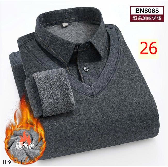 26HA0601.11 - ÁO LEN CỔ SƠ MI LÓT LÔNG QUẢNG CHÂU CHO NAM