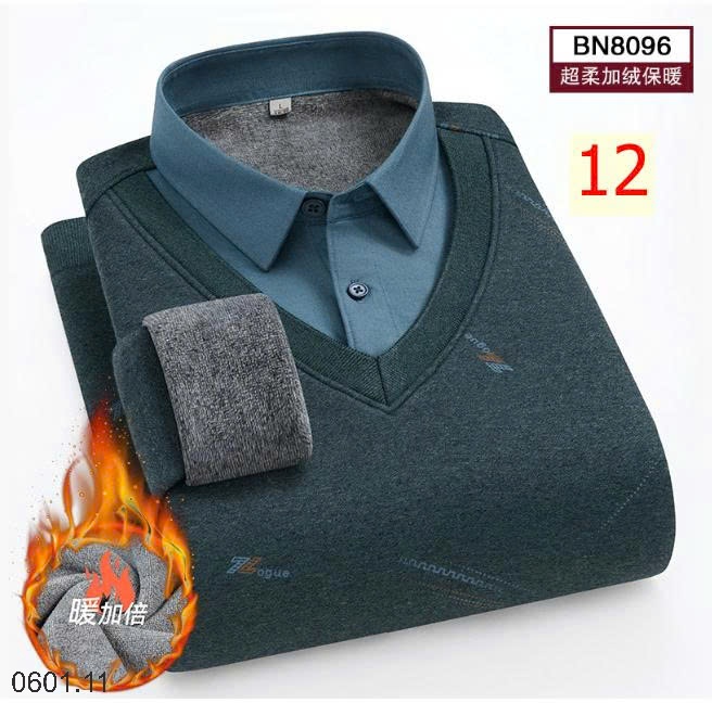 26HA0601.11 - ÁO LEN CỔ SƠ MI LÓT LÔNG QUẢNG CHÂU CHO NAM