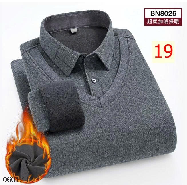 26HA0601.11 - ÁO LEN CỔ SƠ MI LÓT LÔNG QUẢNG CHÂU CHO NAM