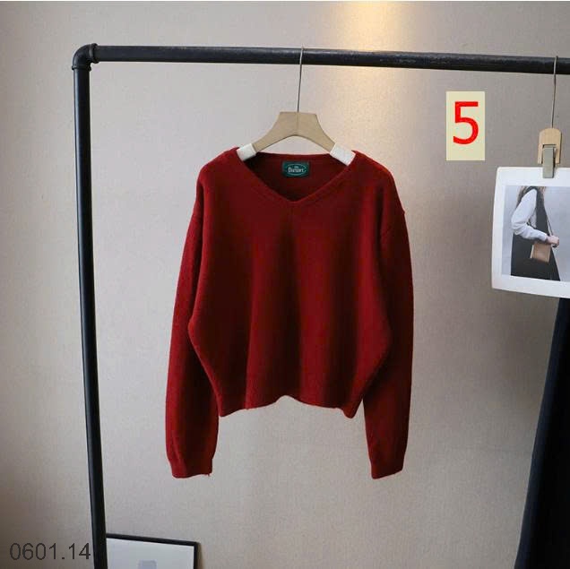 26HA0601.14 - ÁO LEN CỔ V QUẢNG CHÂU CHO NỮ
