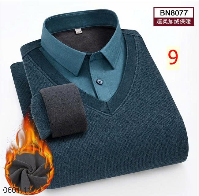 26HA0601.11 - ÁO LEN CỔ SƠ MI LÓT LÔNG QUẢNG CHÂU CHO NAM