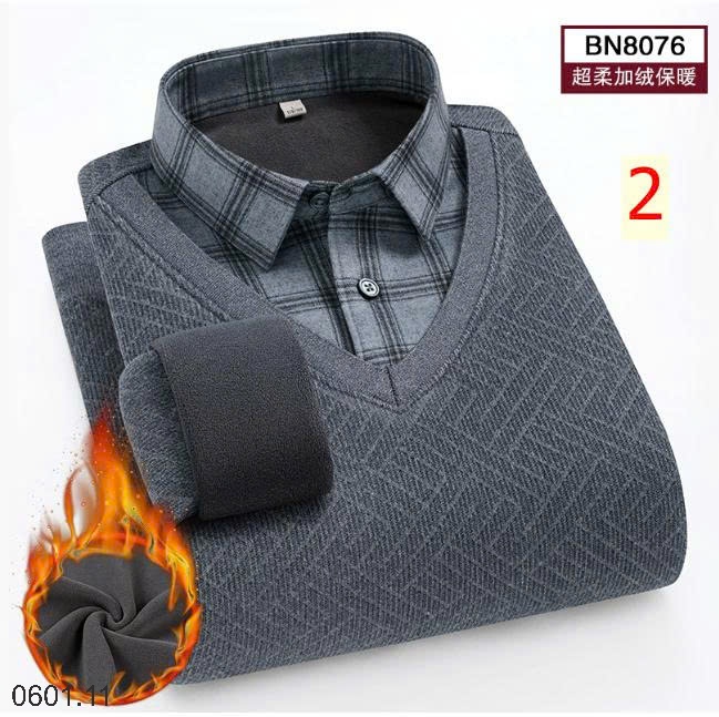 26HA0601.11 - ÁO LEN CỔ SƠ MI LÓT LÔNG QUẢNG CHÂU CHO NAM