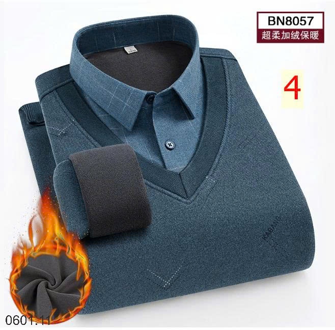 26HA0601.11 - ÁO LEN CỔ SƠ MI LÓT LÔNG QUẢNG CHÂU CHO NAM