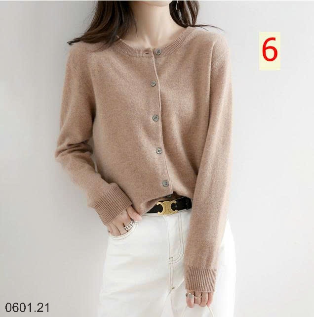 26HA0601.21 - ÁO LEN CARDIGAN TRƠN MÀU BASIC CHO NỮ
