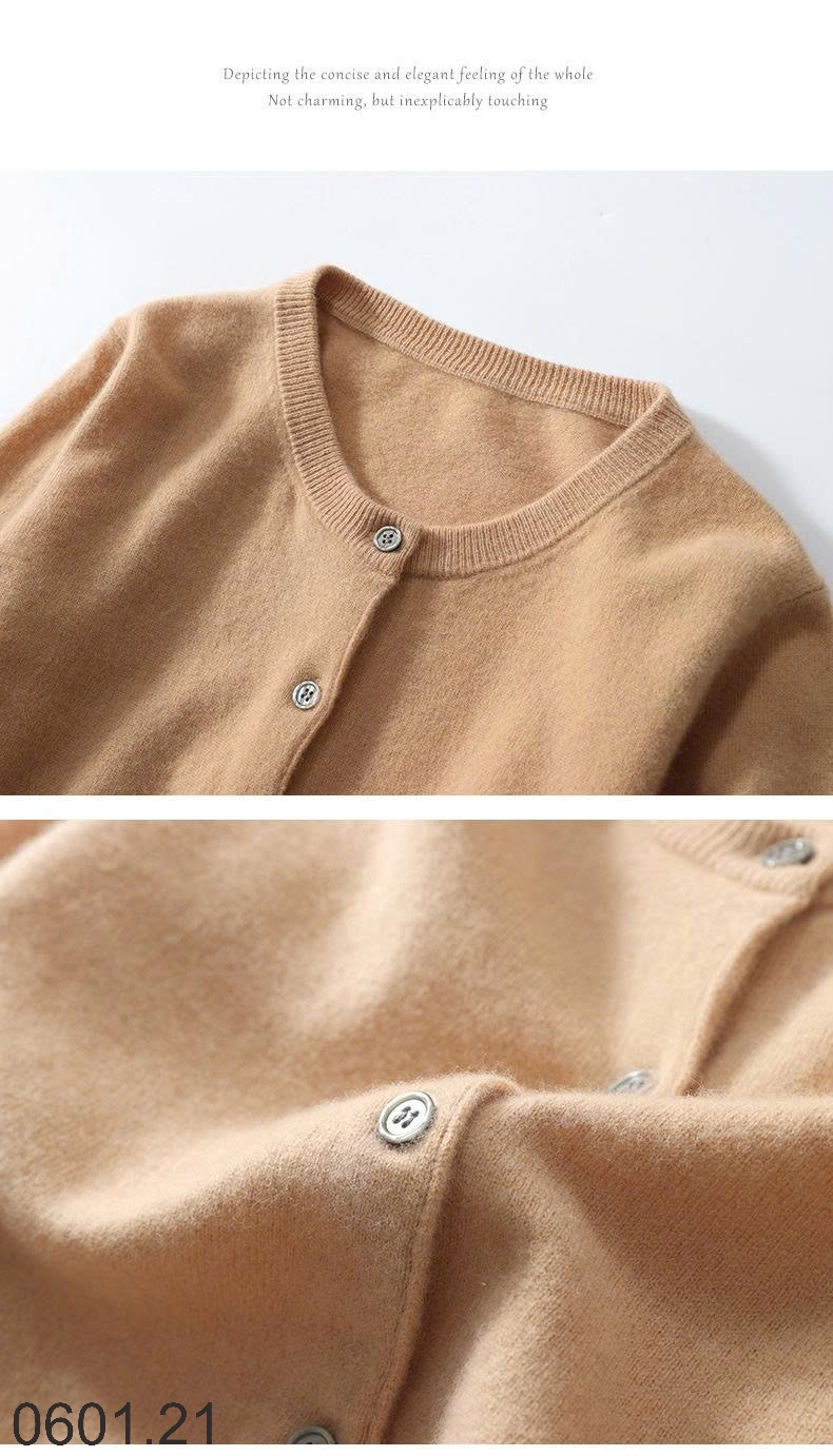 26HA0601.21 - ÁO LEN CARDIGAN TRƠN MÀU BASIC CHO NỮ