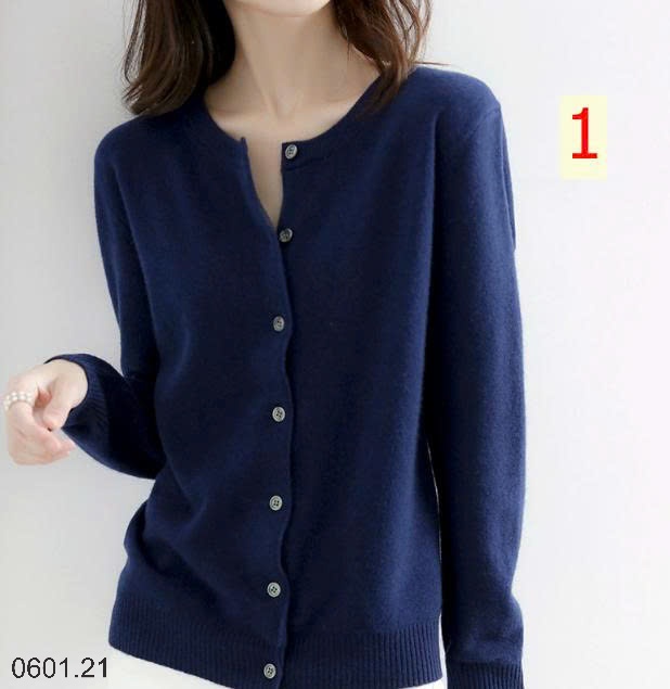26HA0601.21 - ÁO LEN CARDIGAN TRƠN MÀU BASIC CHO NỮ