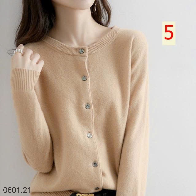 26HA0601.21 - ÁO LEN CARDIGAN TRƠN MÀU BASIC CHO NỮ