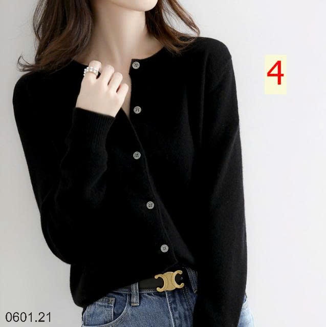 26HA0601.21 - ÁO LEN CARDIGAN TRƠN MÀU BASIC CHO NỮ