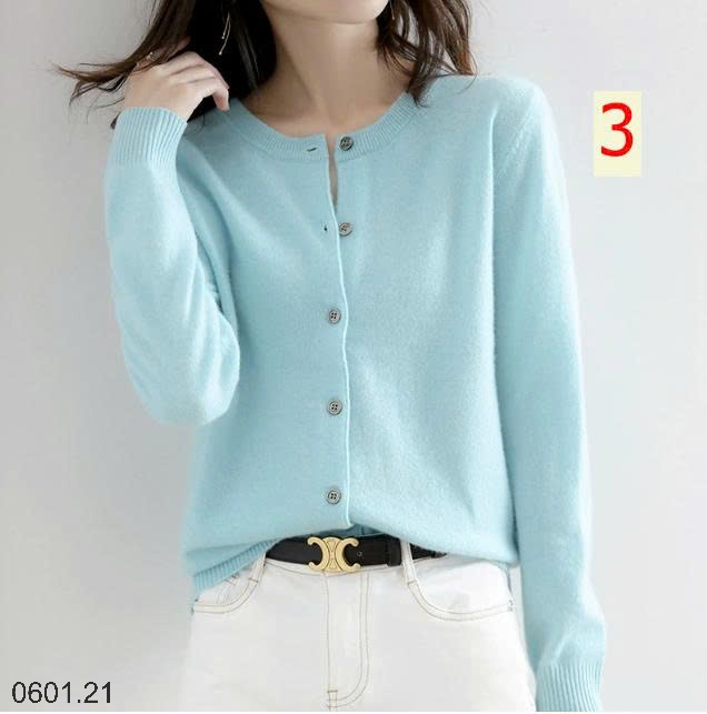 26HA0601.21 - ÁO LEN CARDIGAN TRƠN MÀU BASIC CHO NỮ