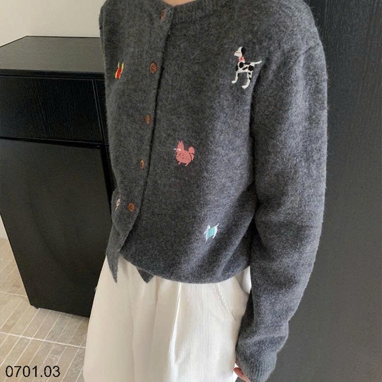 26HA0701.03 - CARDIGAN LEN HOẠ TIẾT NỮ